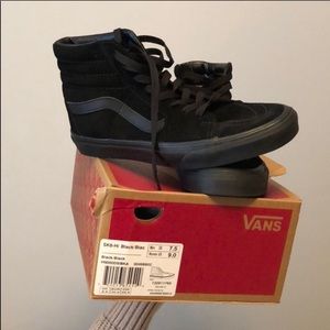 All black sk8 high vans
